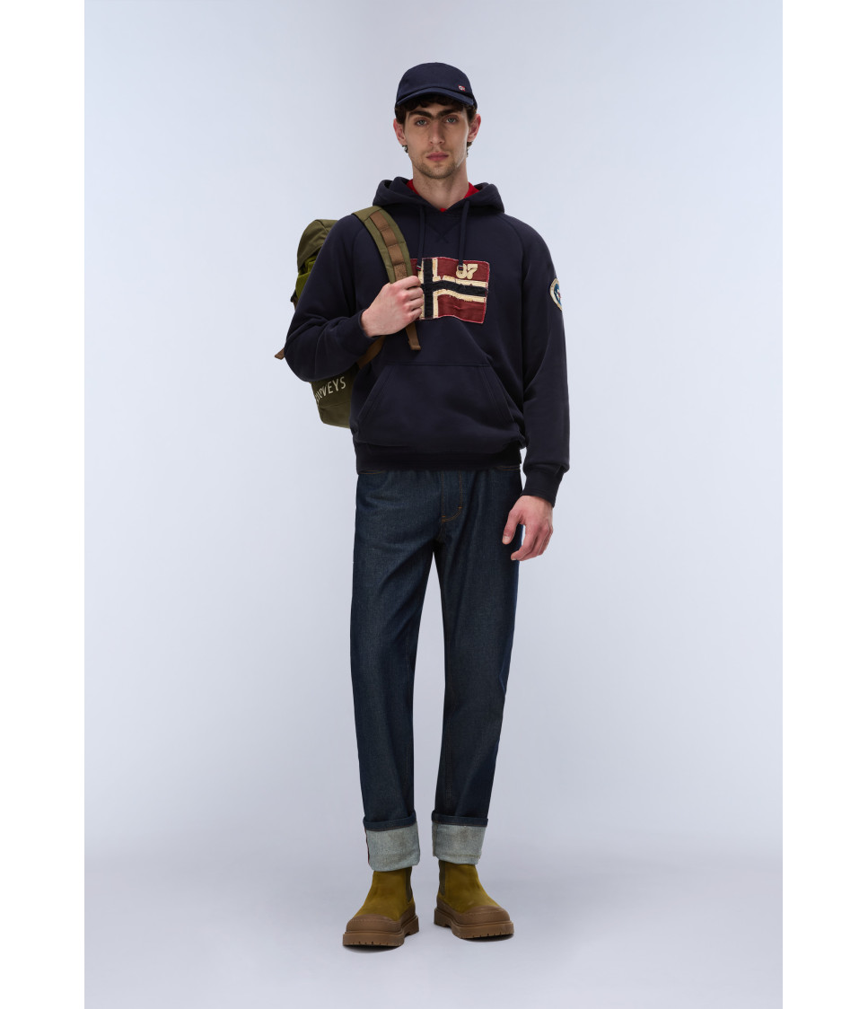 B-ARCHIVE SWEAT H BLU MARINE 
