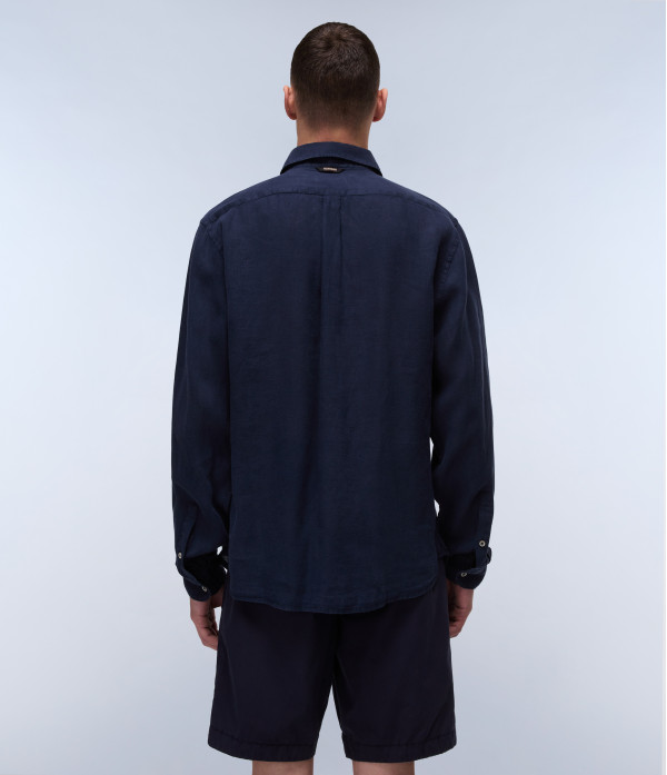 G-LINEN LS BLU MARINE 