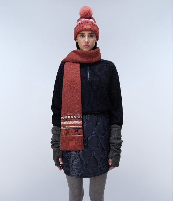 F-SOIUSA SCARF W RED SAUCE